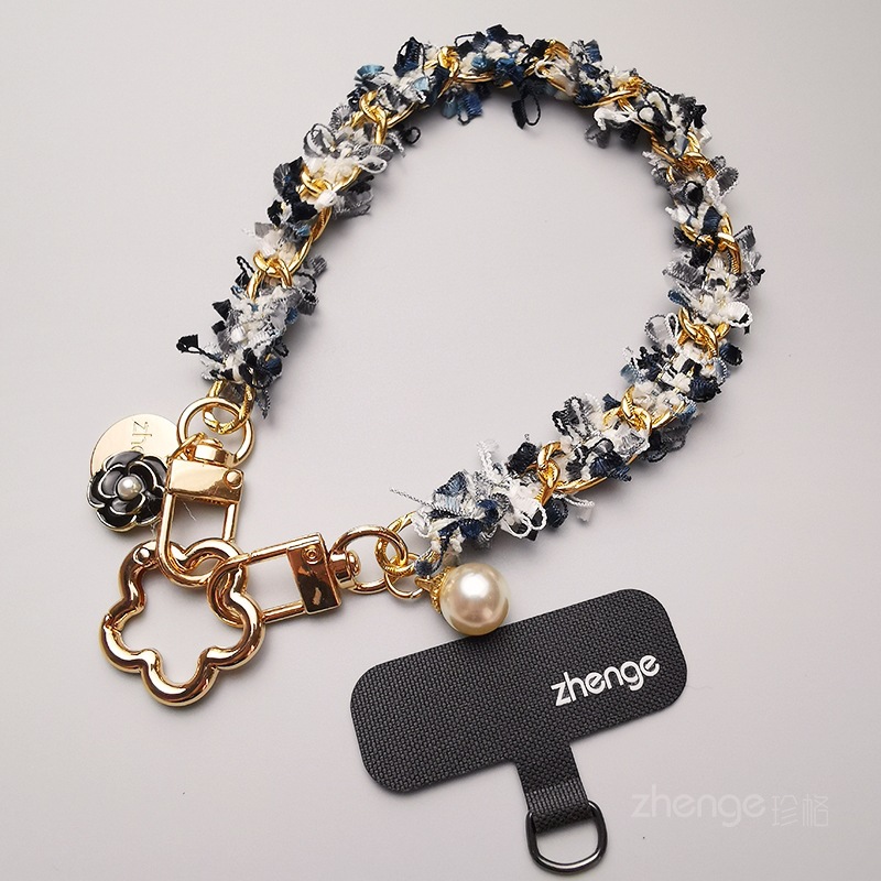 Phone strap women's fairy lace twisted chain wrist rope small fragrance style outdoor travel outing