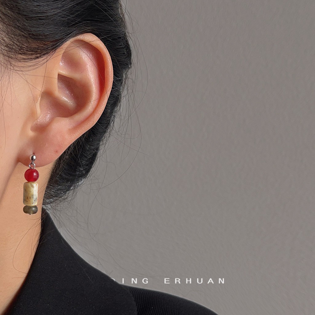 New Chinese style handmade earrings 2025 new earrings for women chain