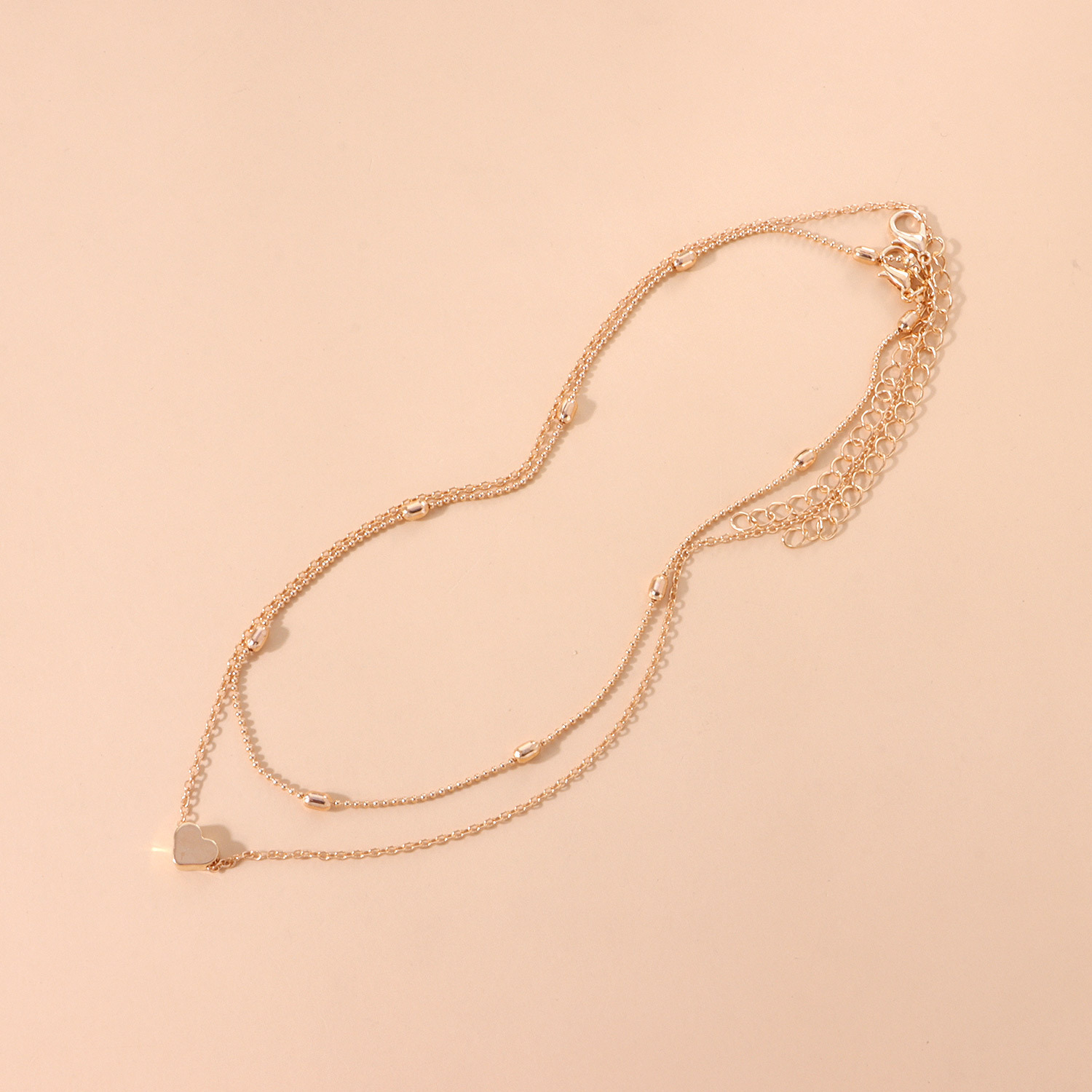 Accessories simple heart multi-layer necklace women accessories pendant锁骨链