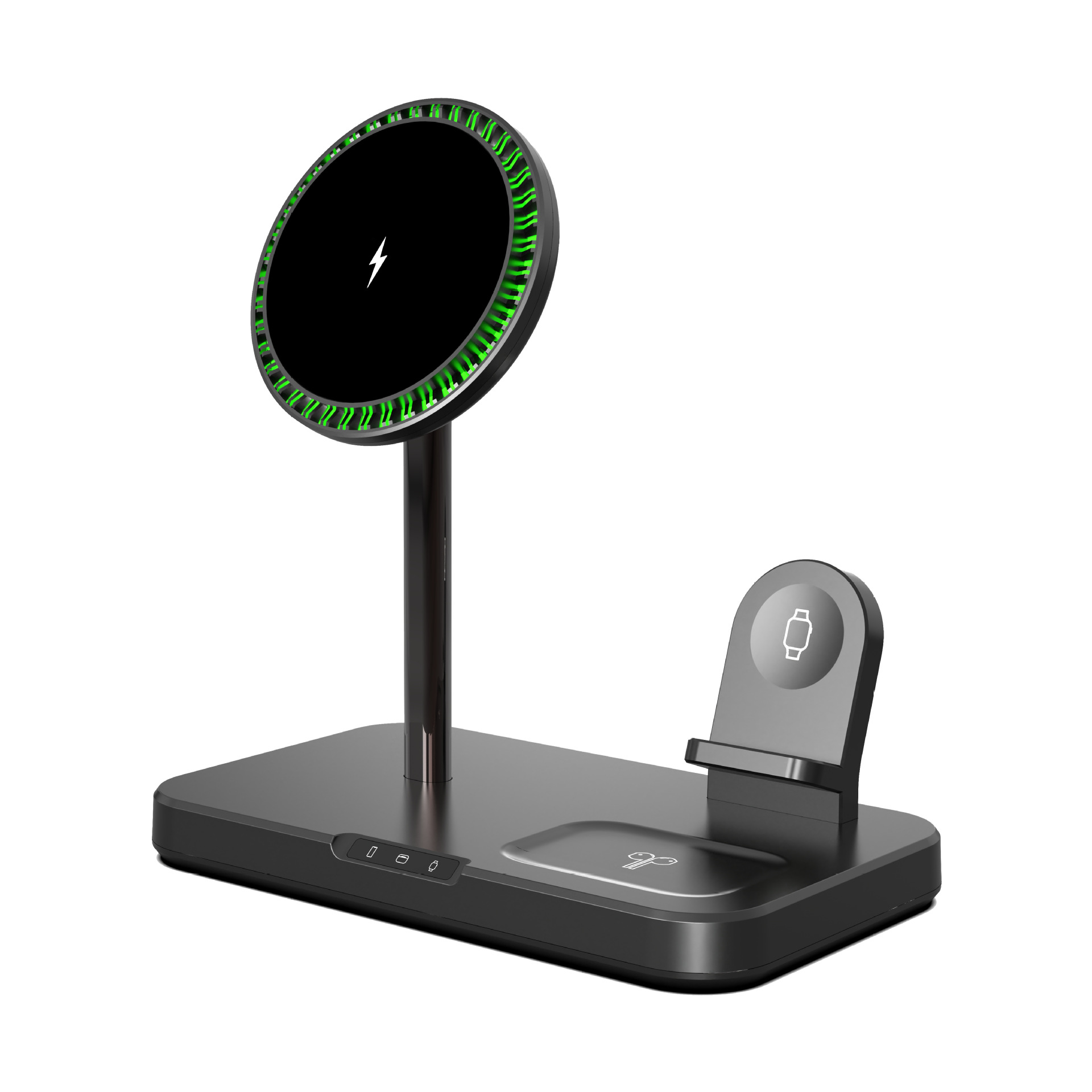 Qi2 Three-in-One Wireless Charger Supports MagSafe Magnetic Adjustable Angle 15W Fast Charging