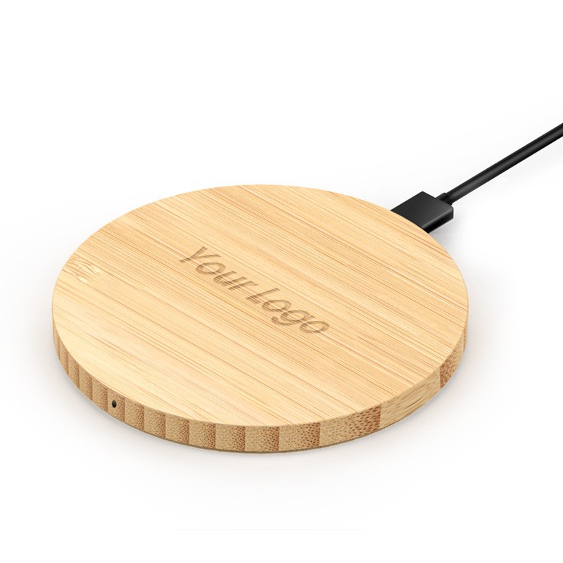 15W wireless charger round square wooden bamboo phone wireless charger bamboo wood wireless charger