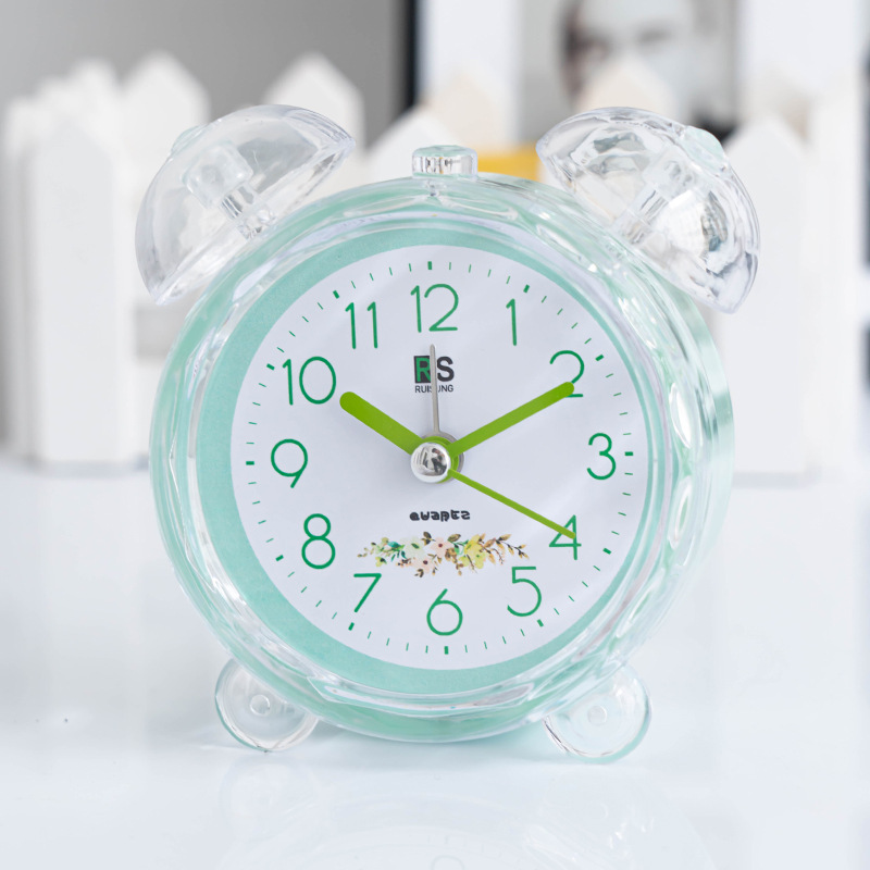Simple plastic candy-colored basket bedside silent electronic alarm digital clock