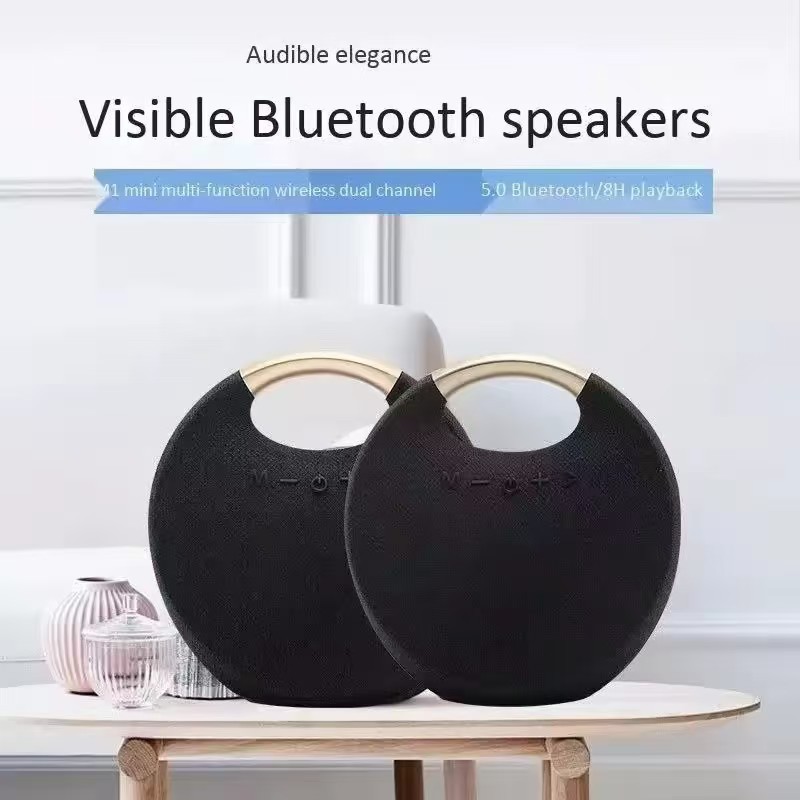 New Portable Outdoor Bluetooth Speaker Round Wireless Speaker TF Card Plug-in Gift Bluetooth Audio