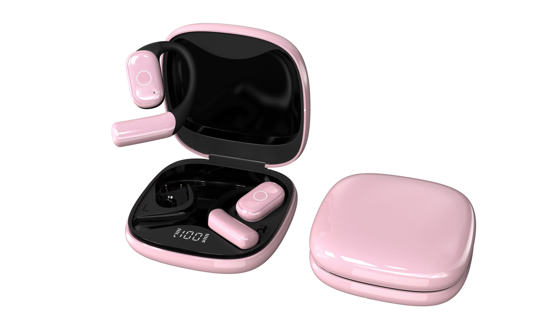 IVANTE Private Mold OW02 Open-Ear Sports Dual-Mic Noise Reduction Waterproof ENC Digital Display Wireless Bluetooth Earbuds