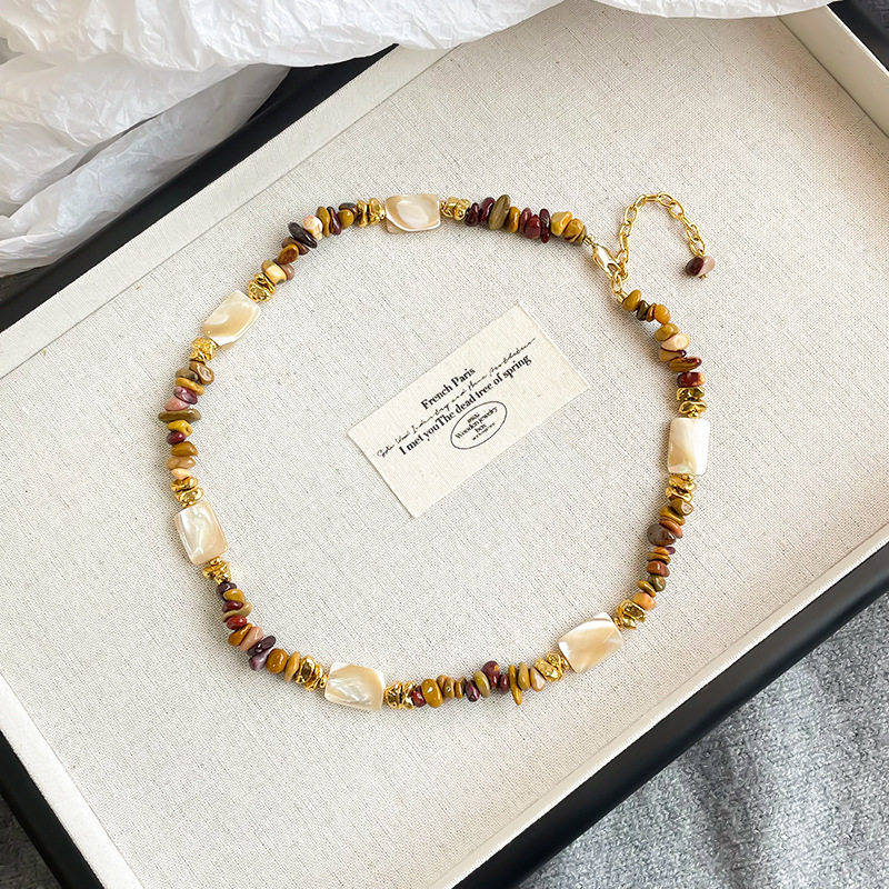 Abalone Shell Necklace Accessories Women Autumn Winter Sweater Chain Necklace Feel Accessories