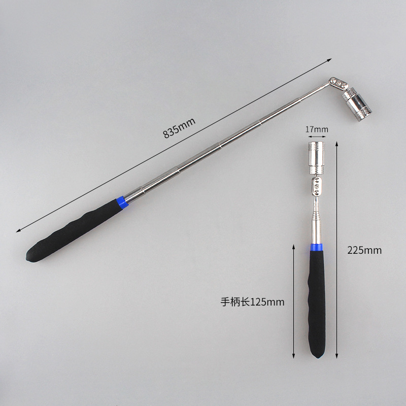 LED Lighted Universal Telescopic Strong Magnetic Screw Pickup Tool Magnetic Rotating Retriever
