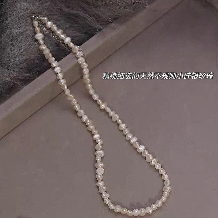 Double Layer Stackable Baroque Collarbone Chain Pendant Niche Zhuji Natural Freshwater Pearl Necklace for Women