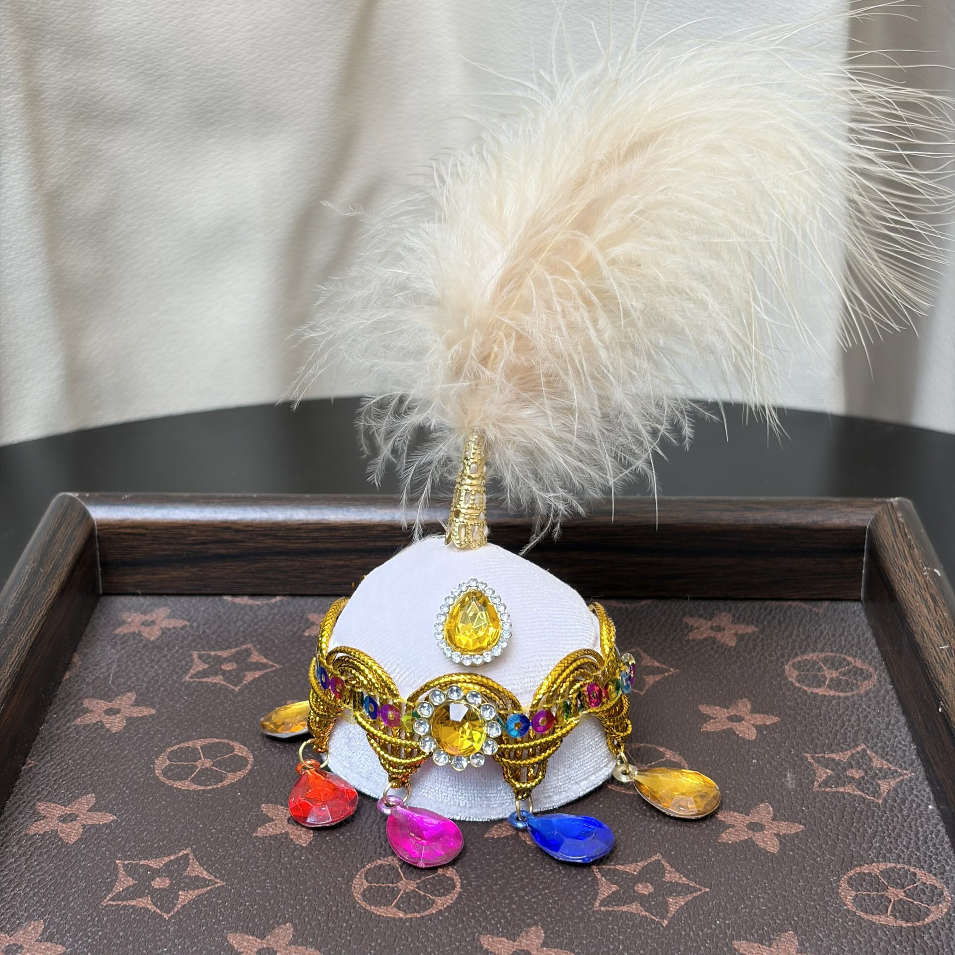 New product Xinjiang lamb hat accessory feather ethnic style diy accessory Xinjiang lamb small flower hat wholesale