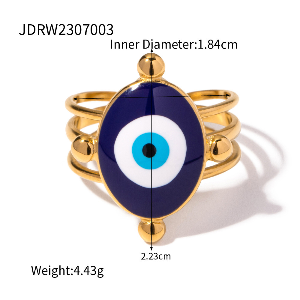 Jieding titanium steel natural stone ring niche hand jewelry stacking stainless steel accessories