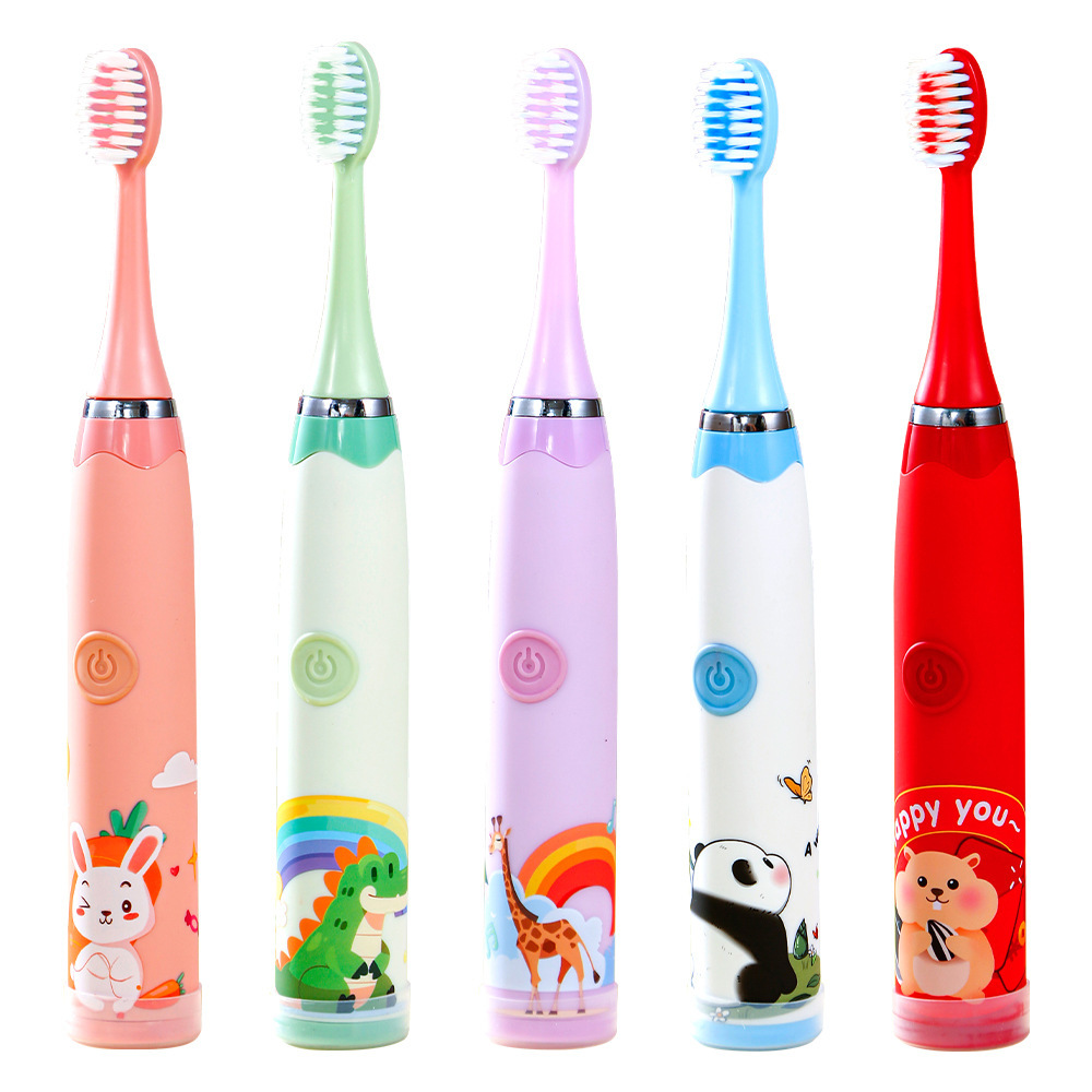 Cute Kids Electric Toothbrush Portable Ultrasonic Charging Soft Bristle Cartoon Toothbrush Waterproof Smart