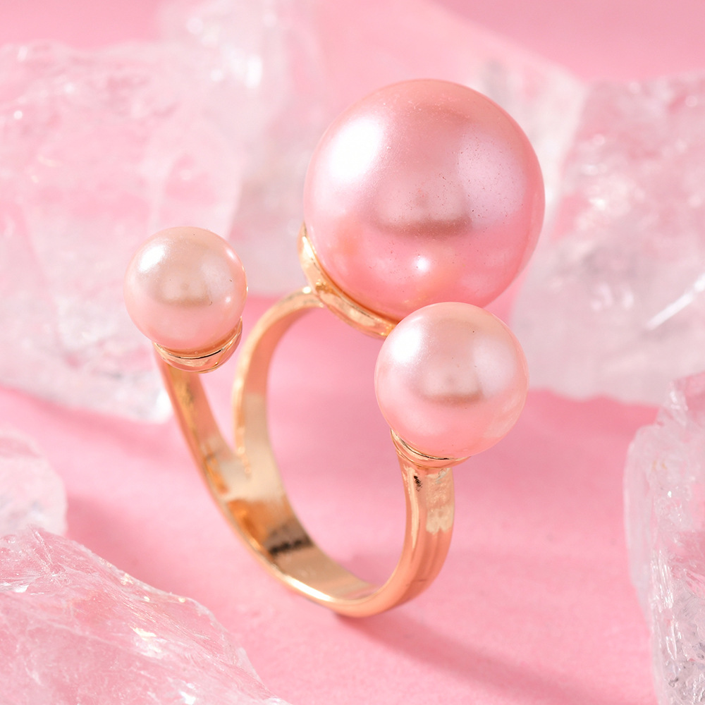 High-quality popular hand jewelry ring pearl knuckle index finger ring gold silver