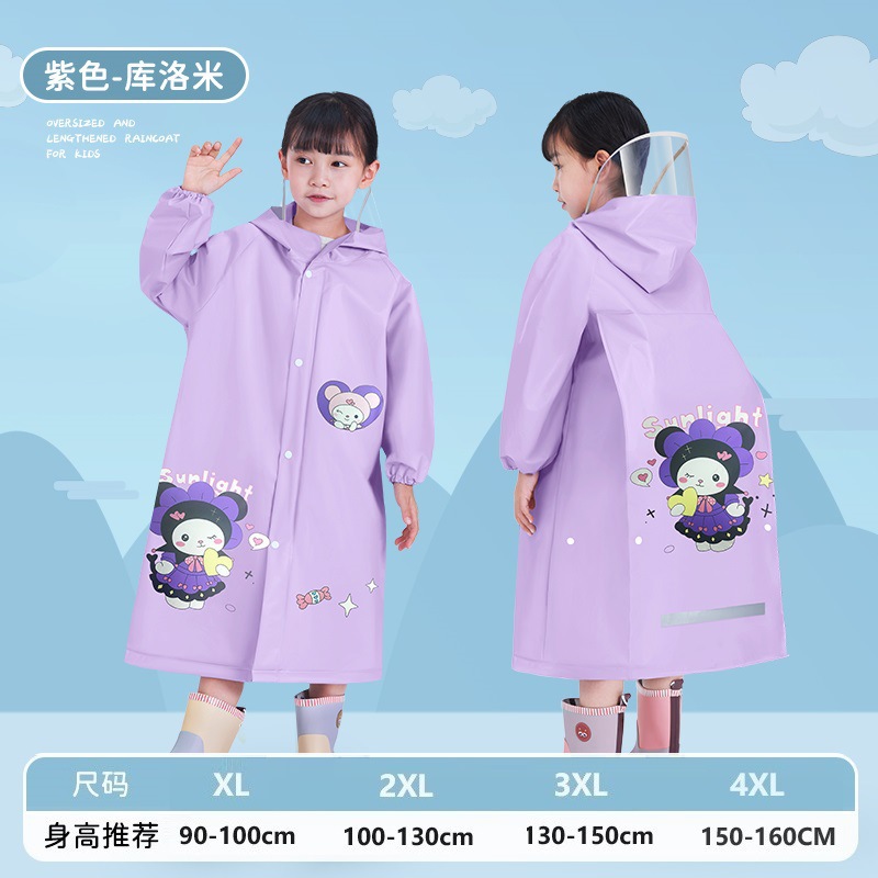 Children Raincoat School Style Kindergarten Big Kids Small Kids School with Backpack Position Full Body