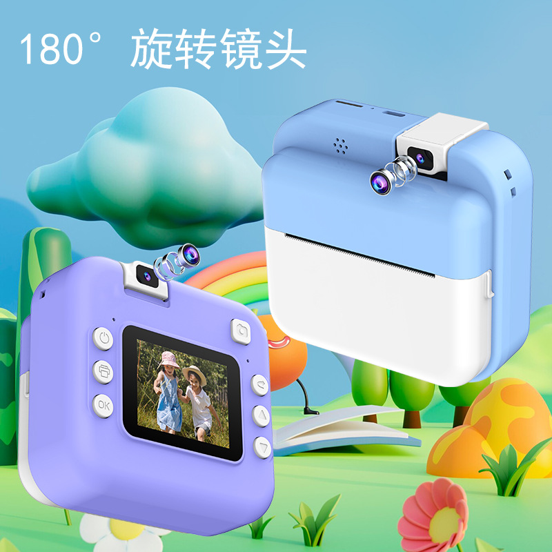 New Children's Instant Camera Can Take Photos and Print Digital Black and White Photos Toy Girl Birthday Gift