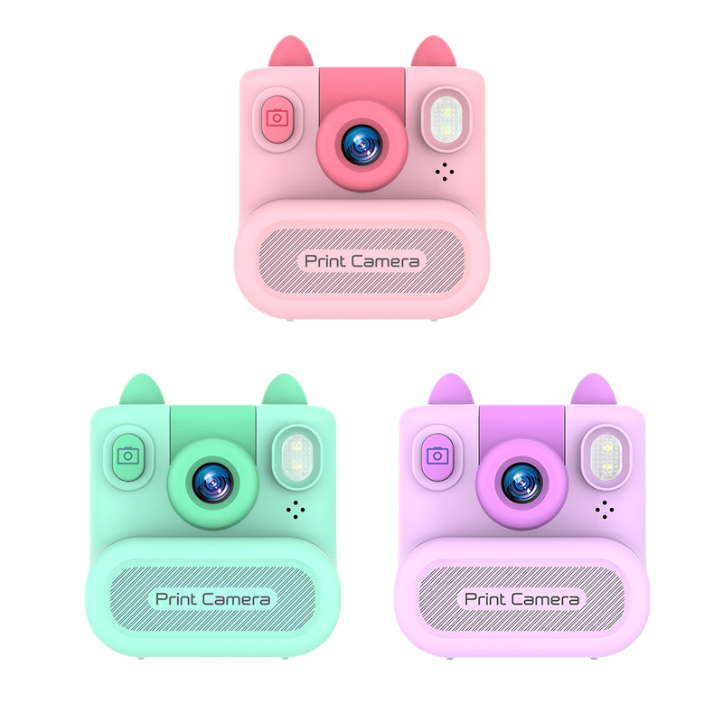 New children's Polaroid camera HD print photo video lens flip toy gift