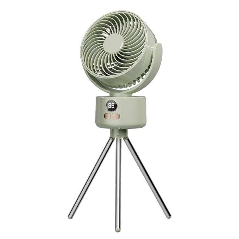 2025 Camping Fan Outdoor Desktop Circulating High Wind Power Home USB Digital Display Dual Use Tripod Fan