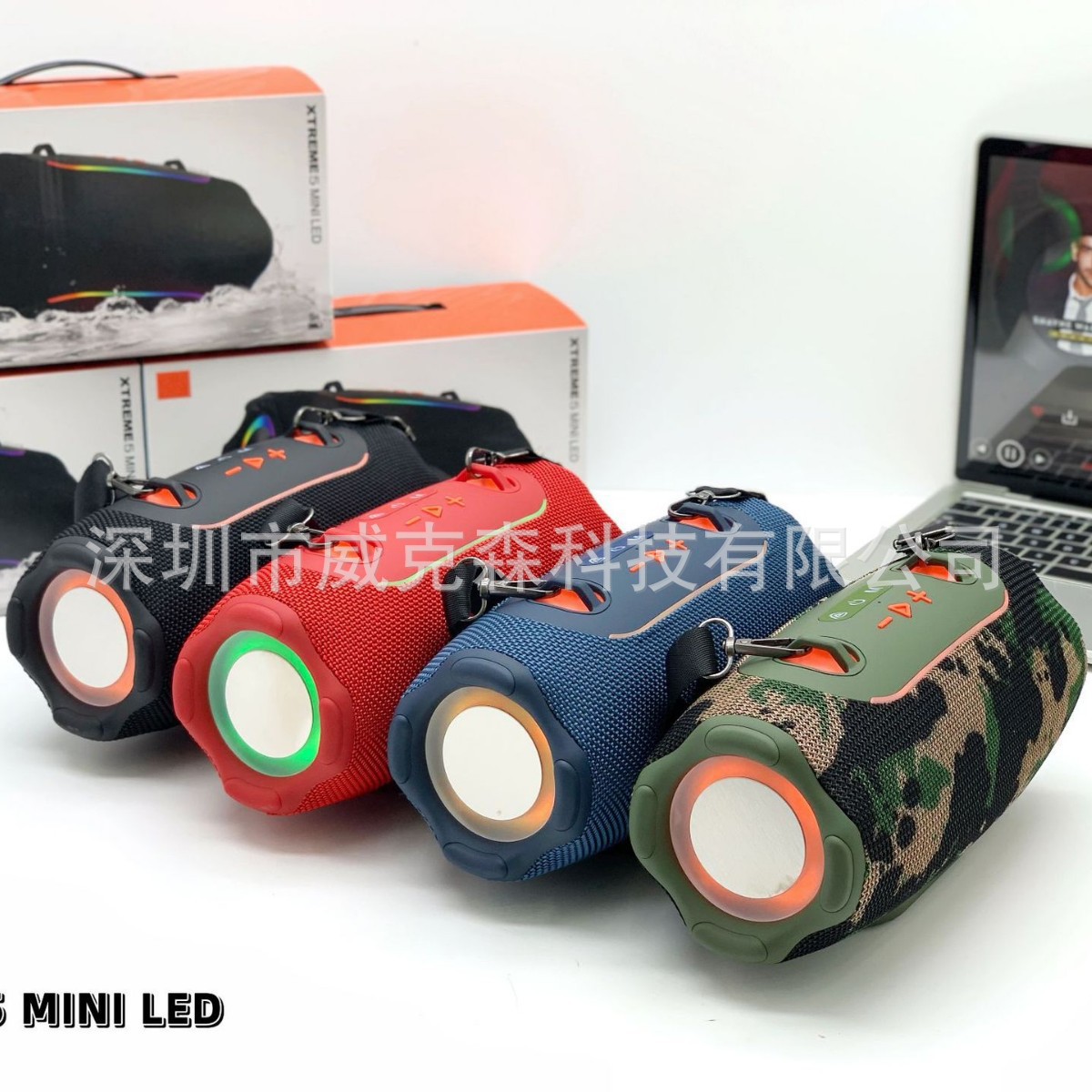 New 5th Generation Mini XTREME5 LED Bluetooth Speaker with Light, Portable Outdoor Subwoofer