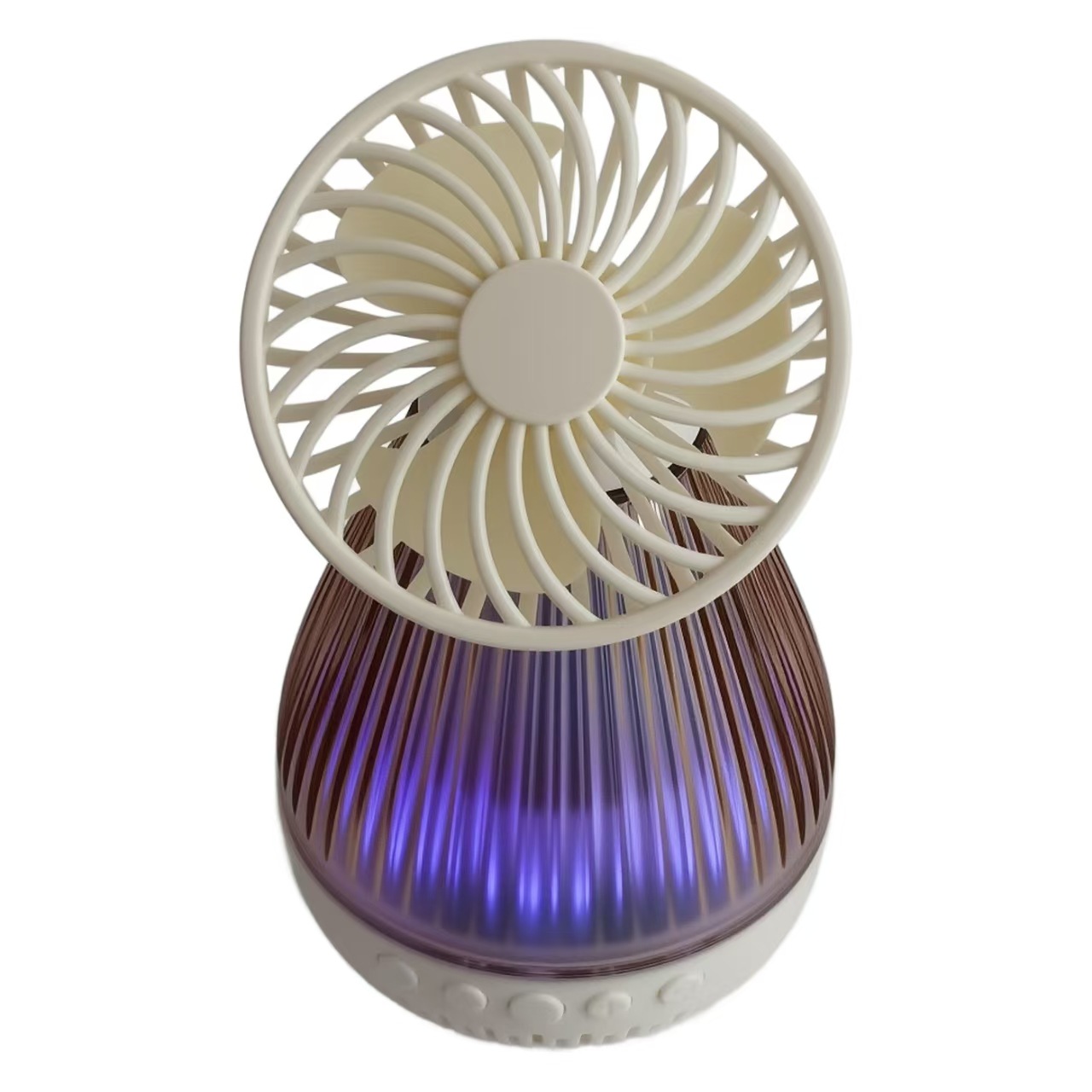 Desktop small fan silent rotating strong wind multifunctional portable Bluetooth speaker with atmosphere light