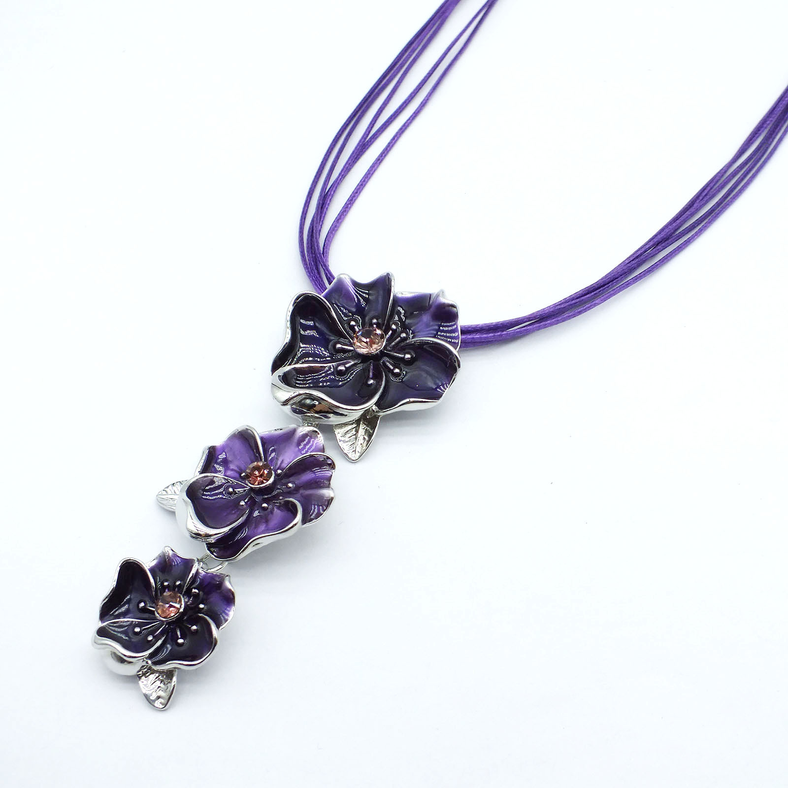 N168 Enamel Color Necklace Mixed Batch Oil Drop Flower Necklace