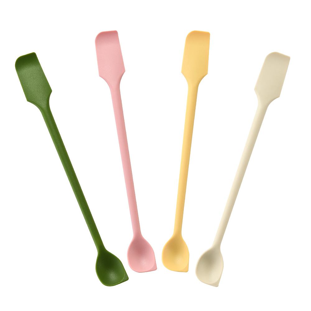 Silicone Scraper Jam Spatula Double-Ended Jam Scraper Spoon Household Kitchen Double-Ended Stirring Spoon Small Spoon