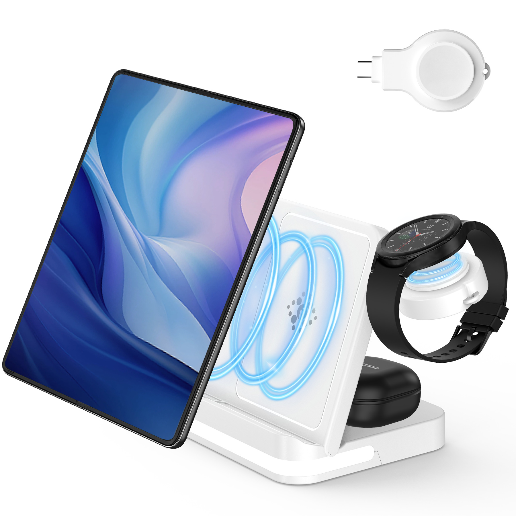 For Huawei Apple Samsung Phone Watch Earphone 3-in-1 Wireless Charger Foldable Wireless Charger