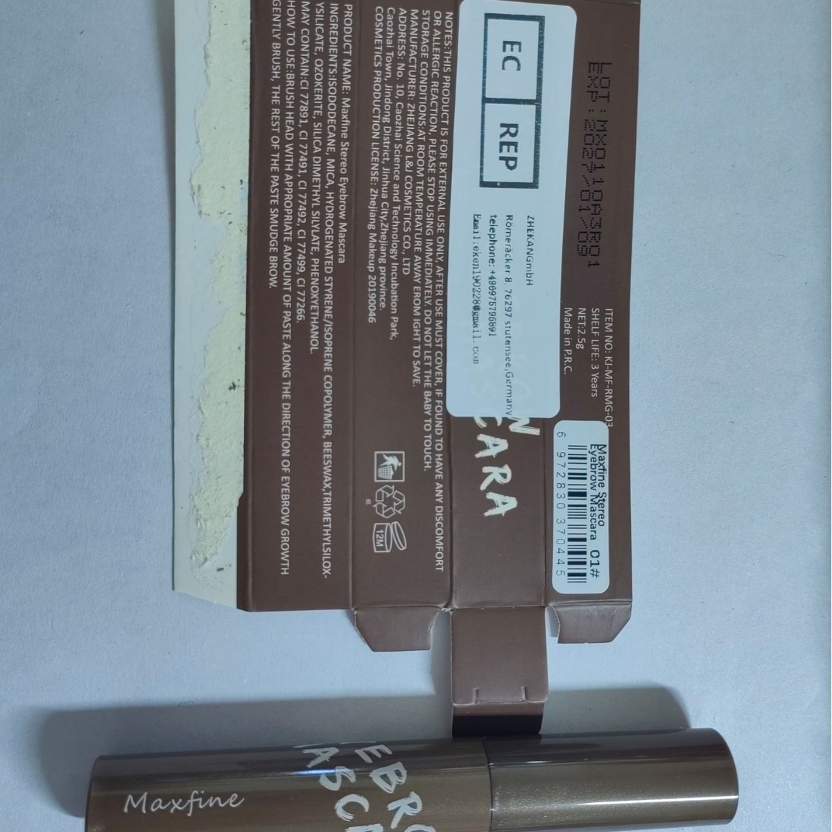 Cross-border makeup Maxfine three-dimensional eyebrow cream eyebrow brush novice easy to use not easy to take off makeup anti-sweat color holding makeup