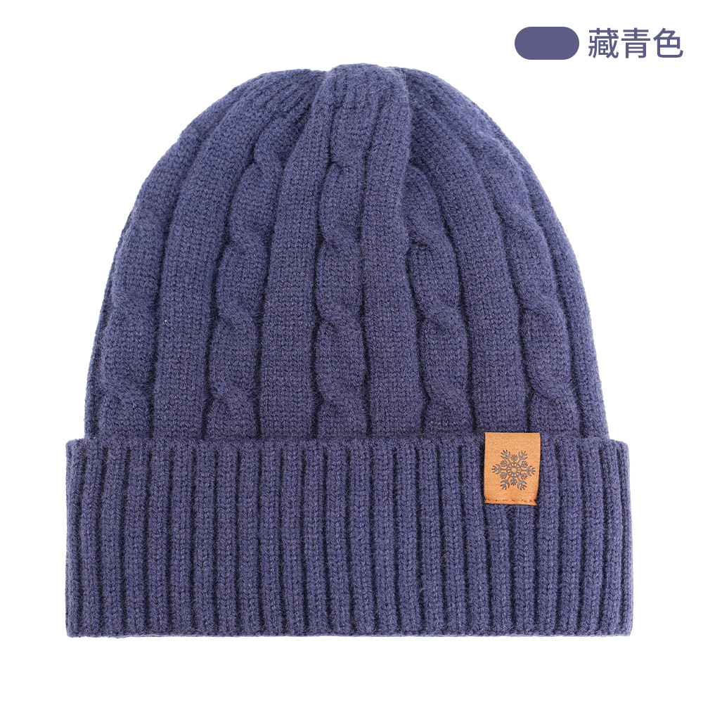Knitted Hat Autumn Winter Women's Cold-Proof Warm Earflap Solid Color Outdoor Warm Earflap Hat