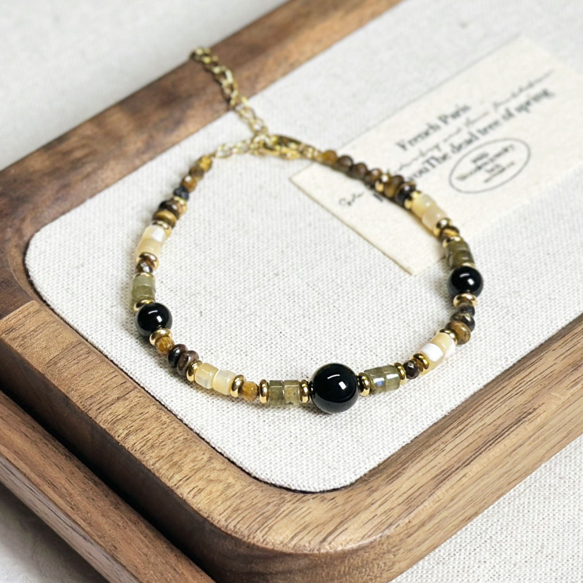 Natural Shell Bracelet Milad Color Tiger Eye Bracelet Simple Imported Seed Bead Bracelet