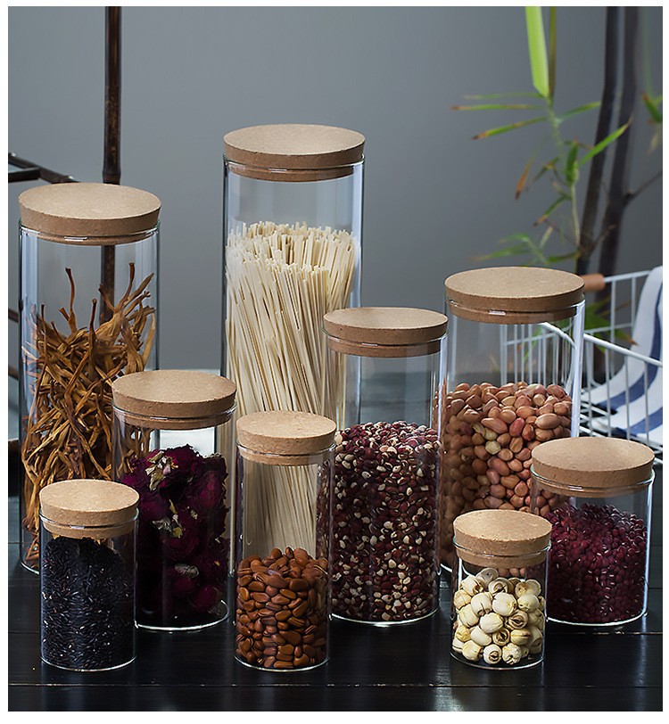 Sealed jar glass bottle with lid, food-grade grain storage jar, tea leaf dried fruit storage container, empty bottle large capacity