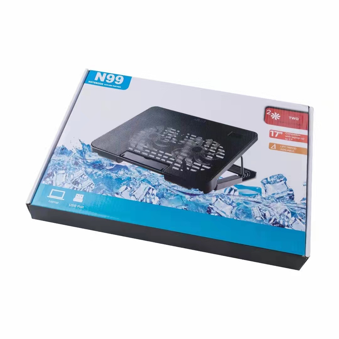 N99 laptop cooler 14 inch 15.6 inch computer stand dual fan cooling heat dissipation base