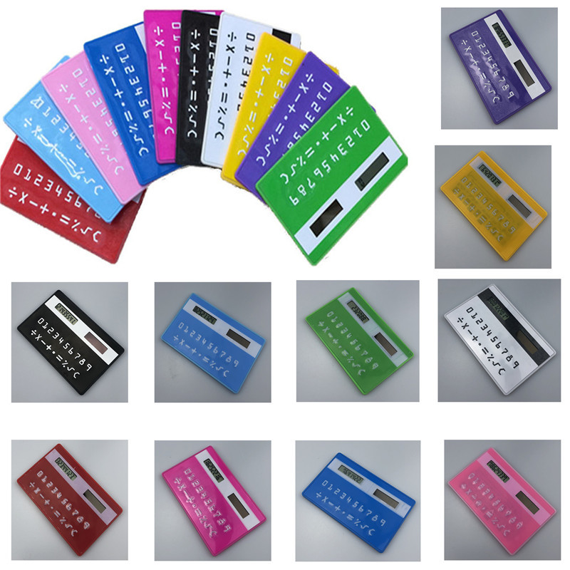Color Card Calculator Portable Office Student Stationery 8-Digit Plastic Arithmetic Calculator