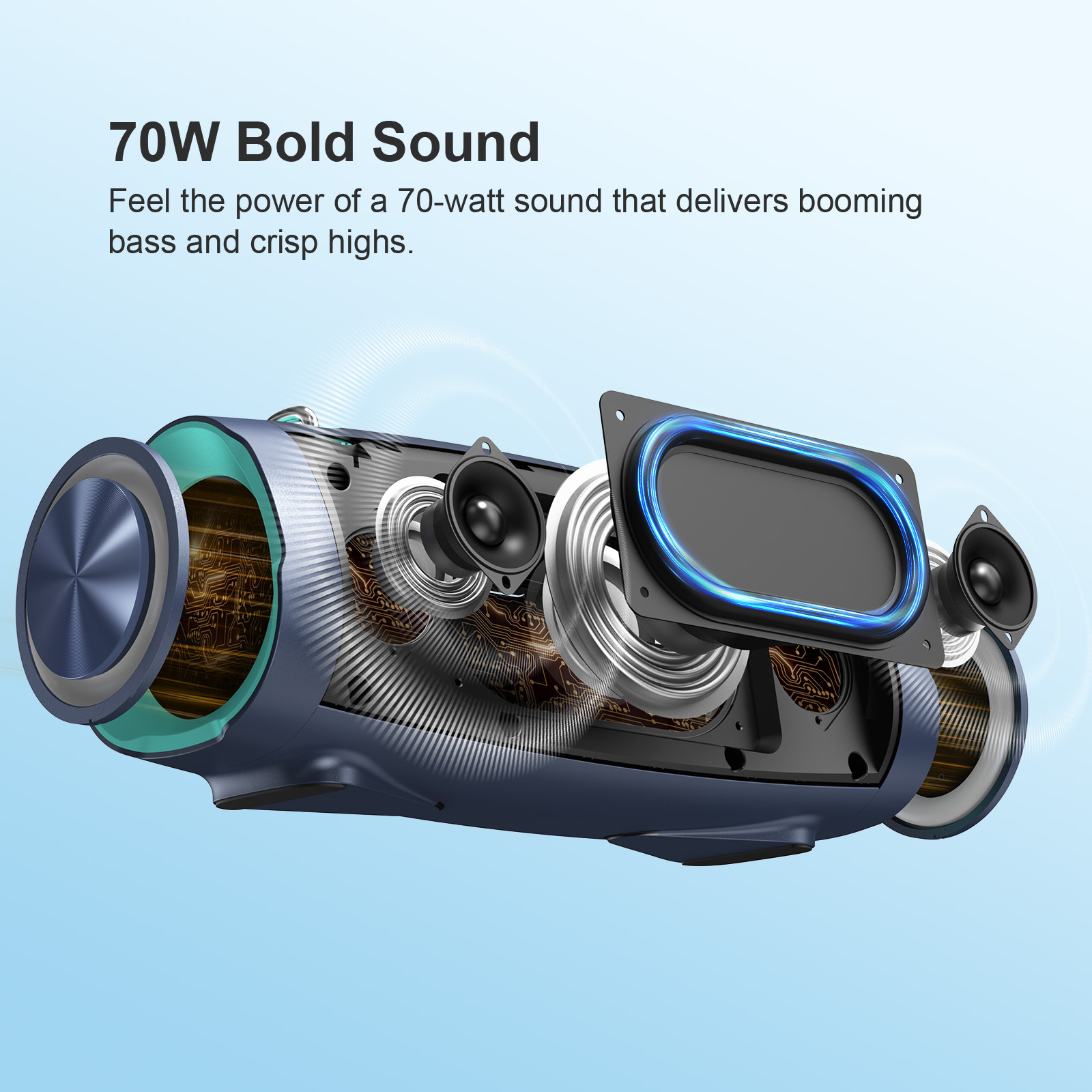 DOSS New Product Outdoor Bluetooth Speaker High Power Heavy Bass Waterproof External Charging Mobile Phone Tablet Universal