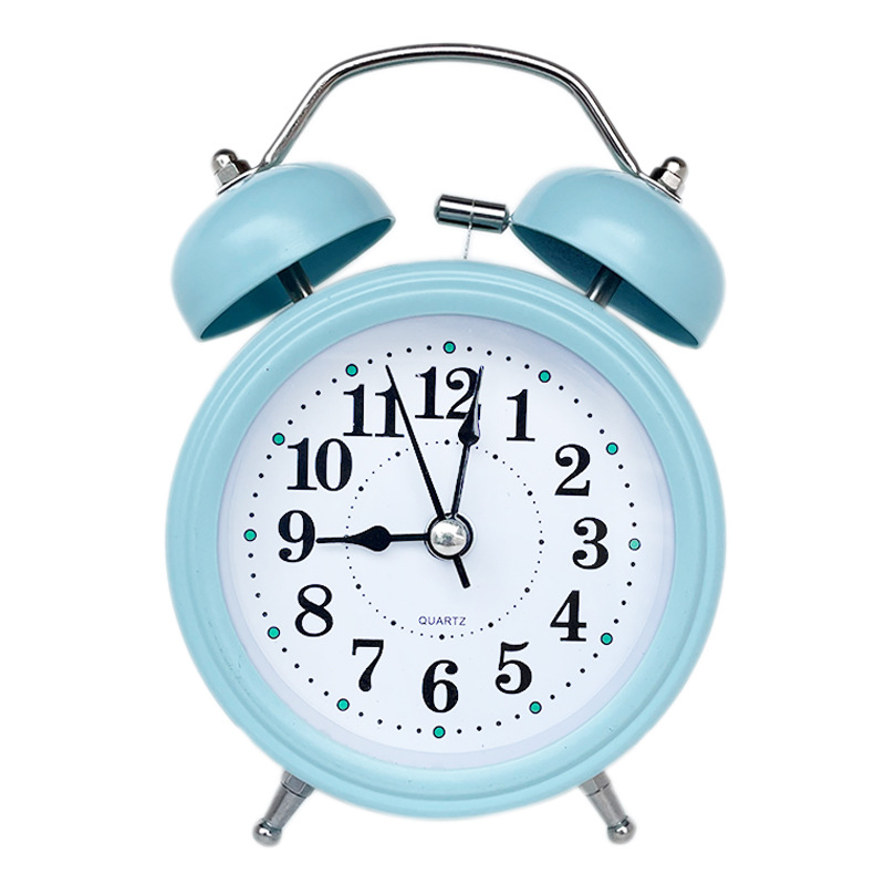 Promotional 3-Inch Metal Bell Alarm Clock Aishida High-Quality Silent Movement Loud Bell Dual-Ear Bell Clock