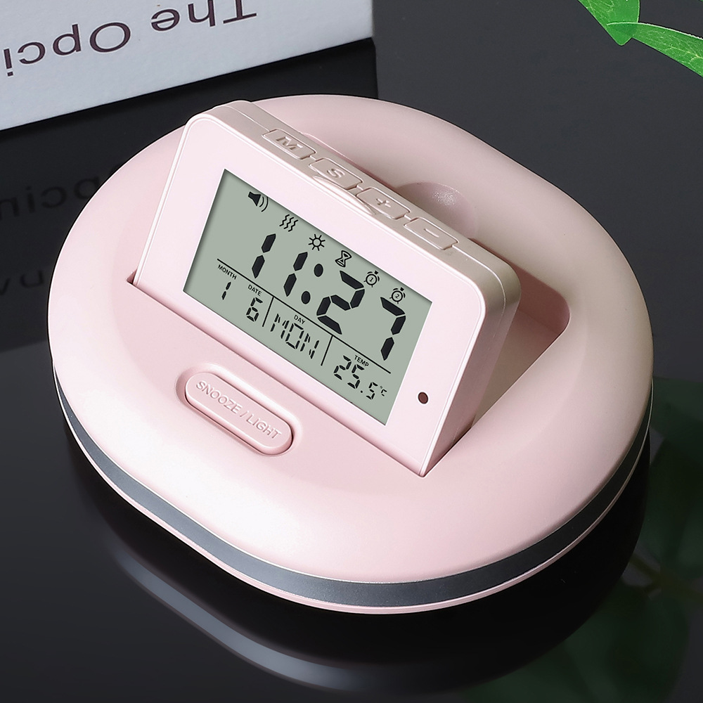 Student vibration alarm clock, pillow night light silent electronic clock, multi-functional music small alarm clock timer
