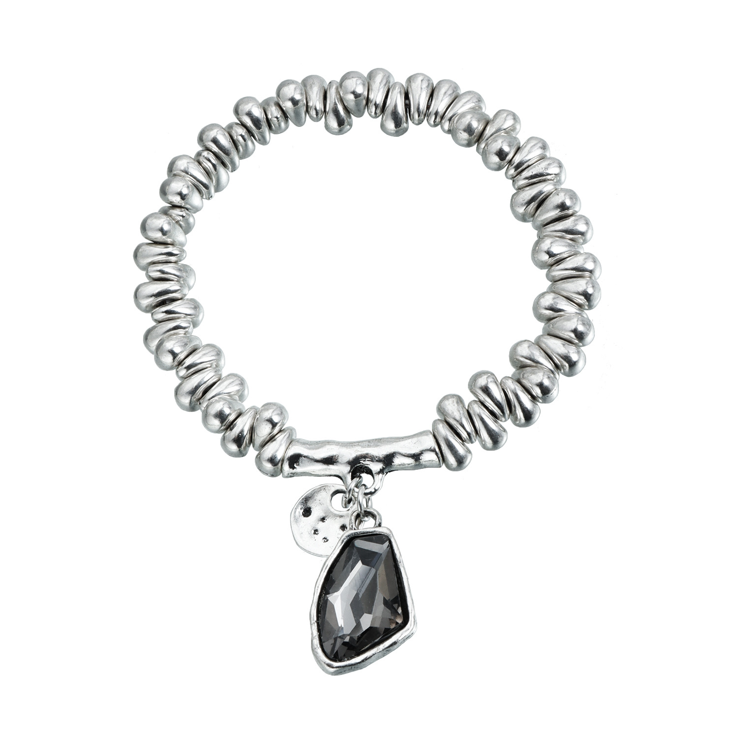 Accessories Elegant Faceted Metallic Shiny Pendant Necklace for Women Necklace Set