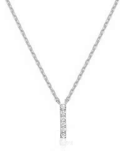 Simple Zirconia S925 Silver Letter Necklace Women's Platinum Plated Necklace Clavicle Chain