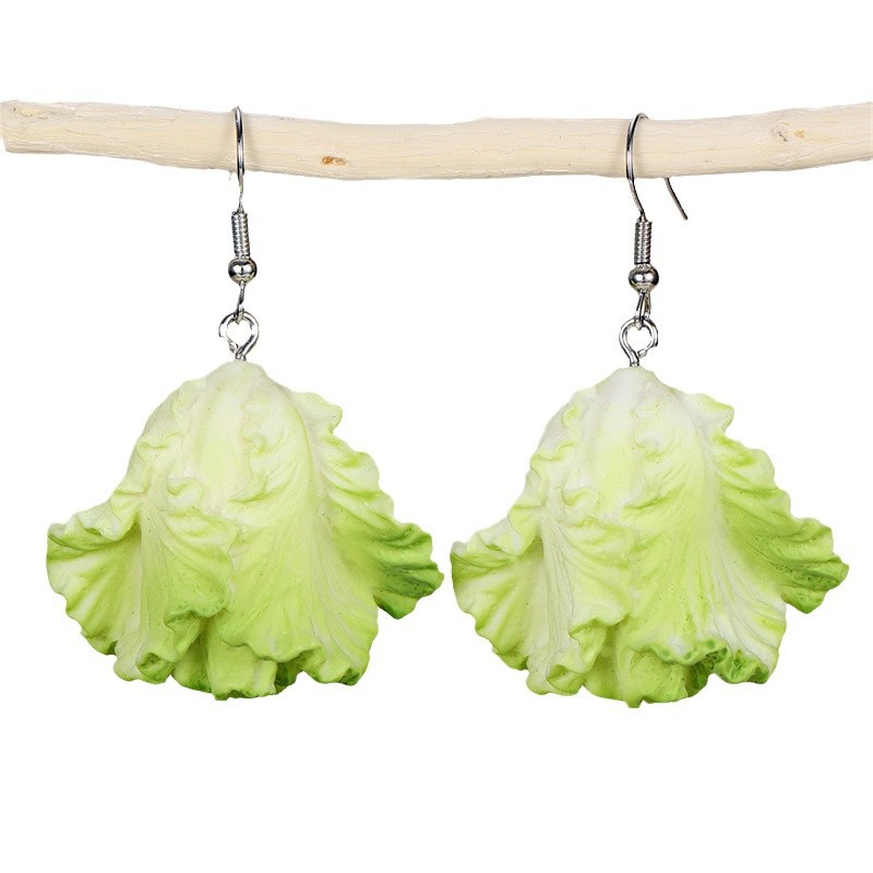 EZ5478 Vegetable Earrings Lettuce Broccoli Green Series Seasonal Vegetable Pendant Women's Ear Accessories