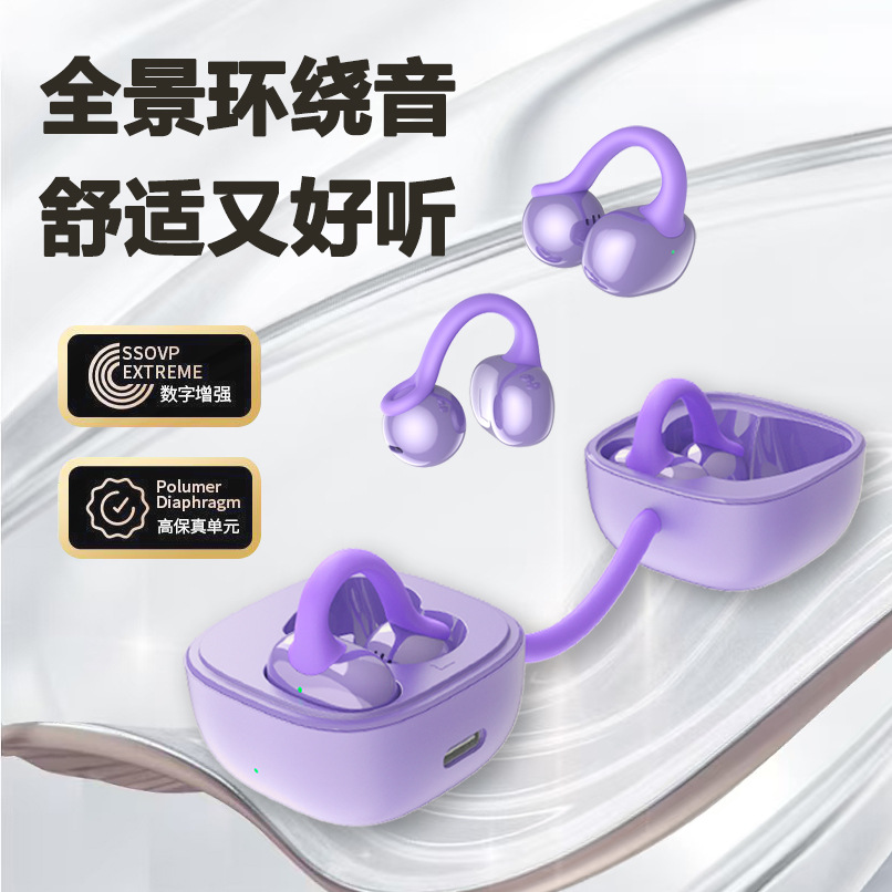 Ugetus New Wireless AI Translation Bluetooth Earbuds Clip-on Sports Running Earbuds Long Battery Life Call Noise Reduction