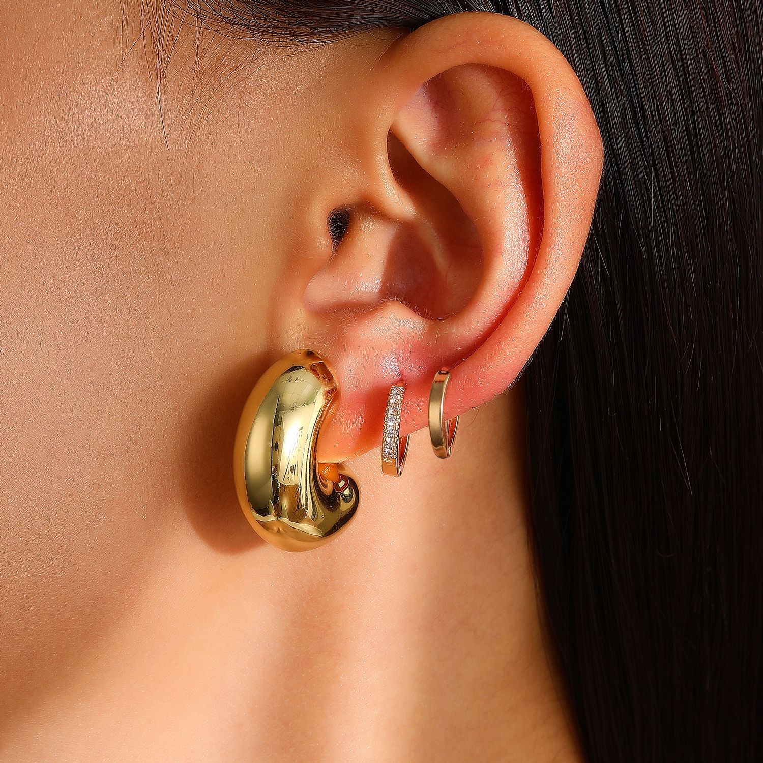 Simple Earring Hoop Niche Unisex Alloy Earring Rock Punk Earrings