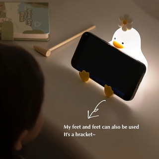Silicone night light bedroom sleep light baby feeding eye protection atmosphere new bedside gift flower duck pat pat light