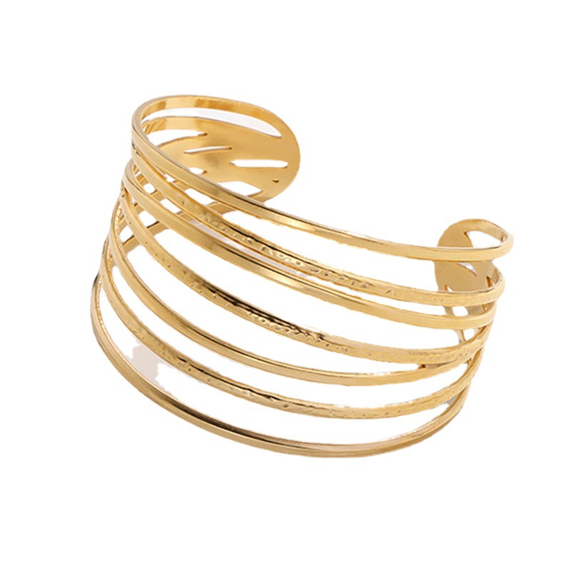 Titanium steel bracelet adjustable stainless steel bracelet women exaggerated open bangle