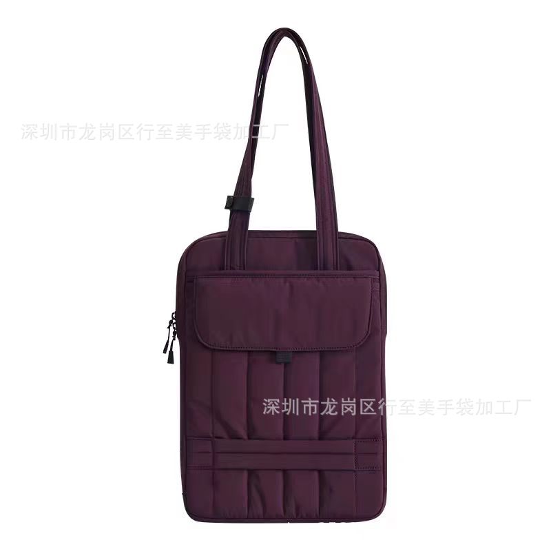 Laptop handbag waterproof polyester multi-purpose tote shoulder bag large capacity storage bag