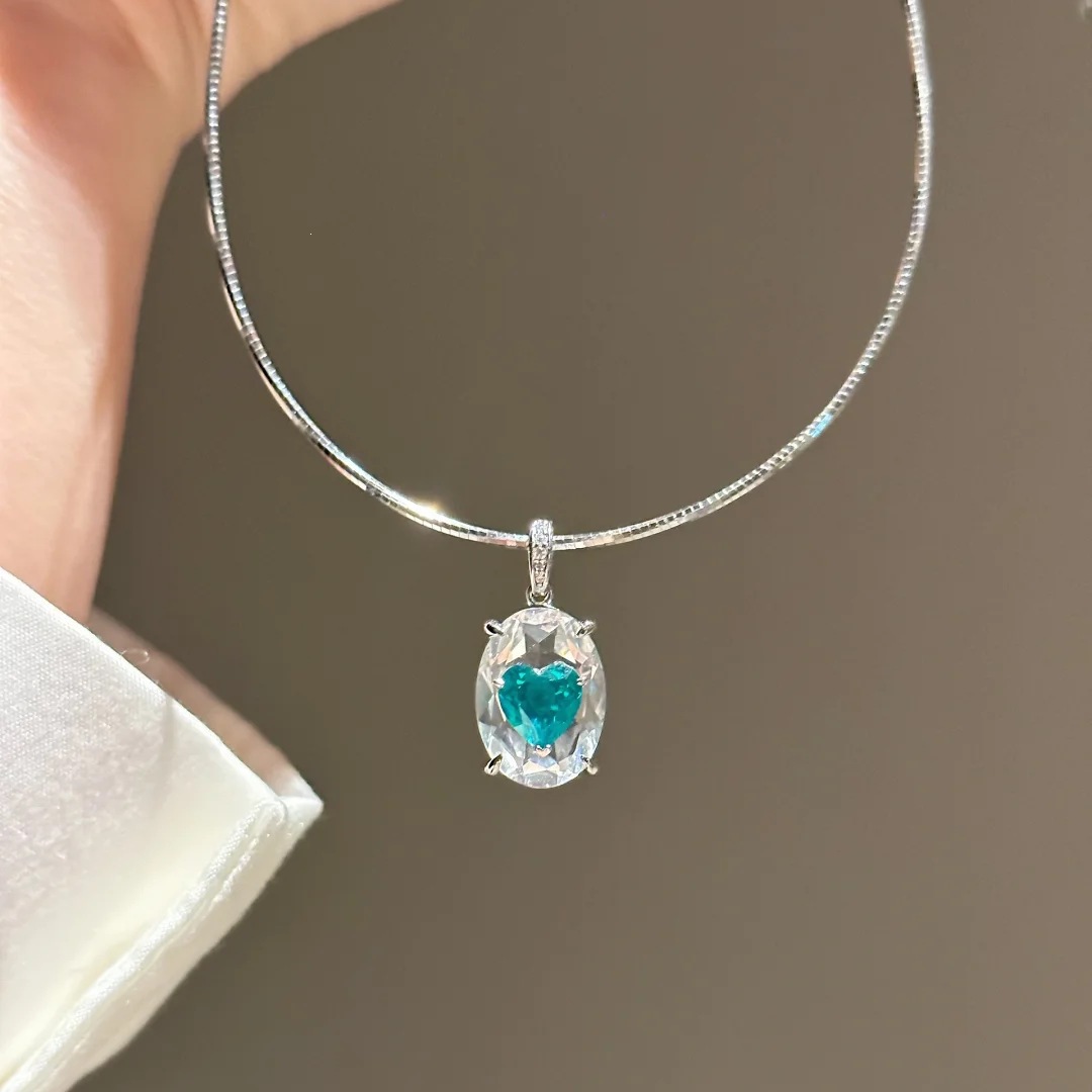 Love sealed dopamine pigeon blood ruby pendant necklace Paraiba pigeon egg ring women