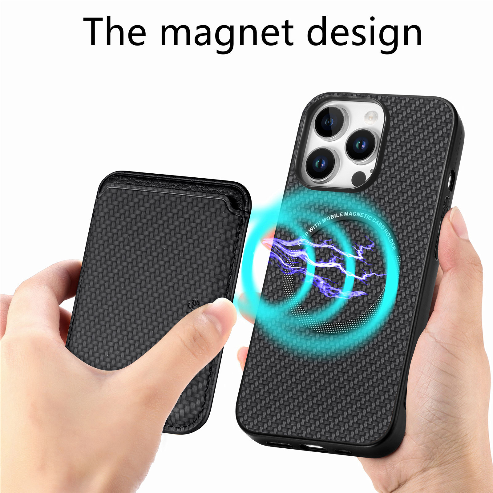 For iPhone 18 protective case back sticker magsafe magnetic case 14 fiber texture Apple 17 phone case
