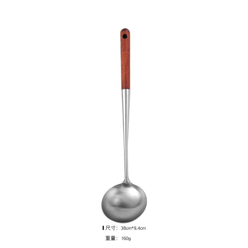 304 stainless steel long rosewood handle spatula soup spoon frying spatula stir-fry spoon kitchen utensil set household