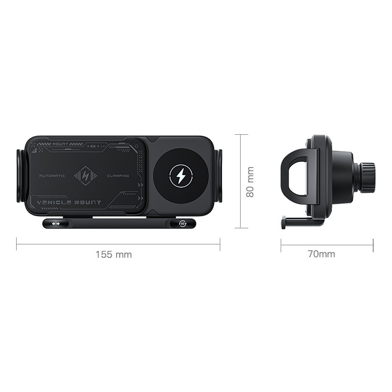 KC Car Wireless Charger Dual Coil Suitable for Huawei Samsung Z Fold6 Foldable Screen Phone Holder