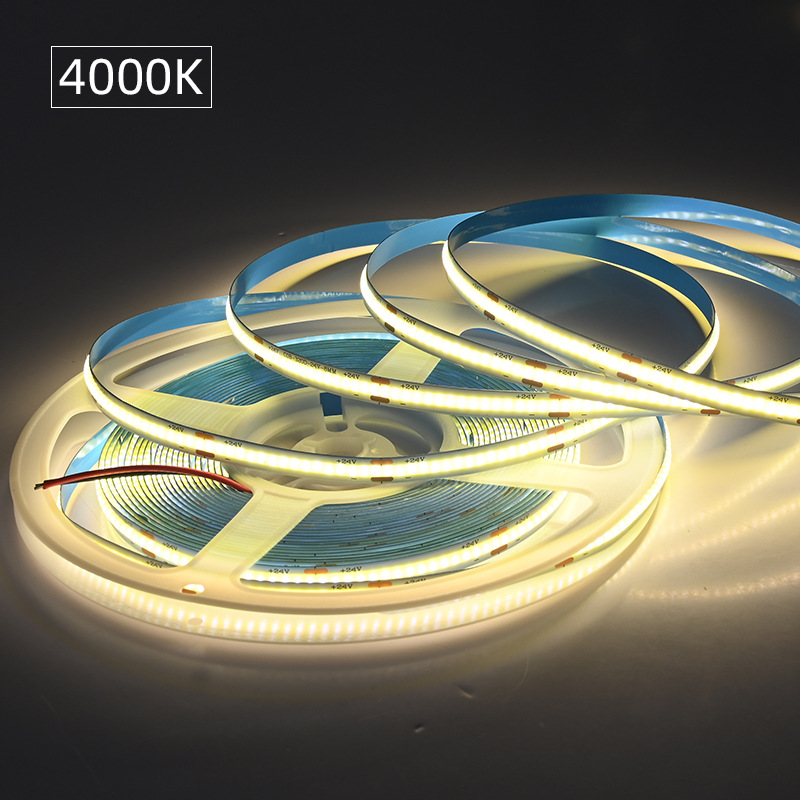 COB LED strip light, self-adhesive, for living room ceiling, 24V, 8mm, 320 high CRI, atmosphere, low-voltage, linear, flexible strip light