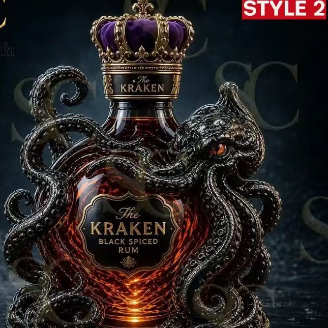 New commemorative octopus wine bottle colored bottle glass bottle commemorative glass whiskey bottle
