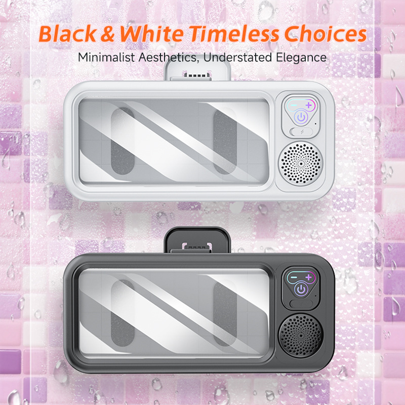 Bathroom wall-mounted Bluetooth speaker phone case shower TV stand phone stand touch screen waterproof reinforced