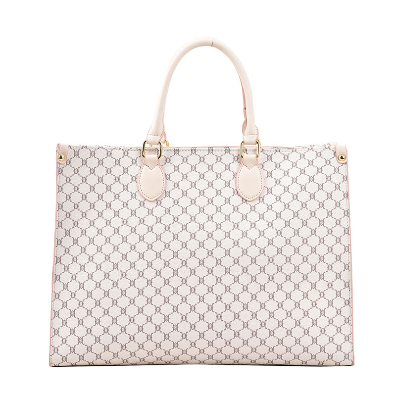 L large capacity women's shoulder bag large tote bag old flower letter tote bag PU commuting handbag women