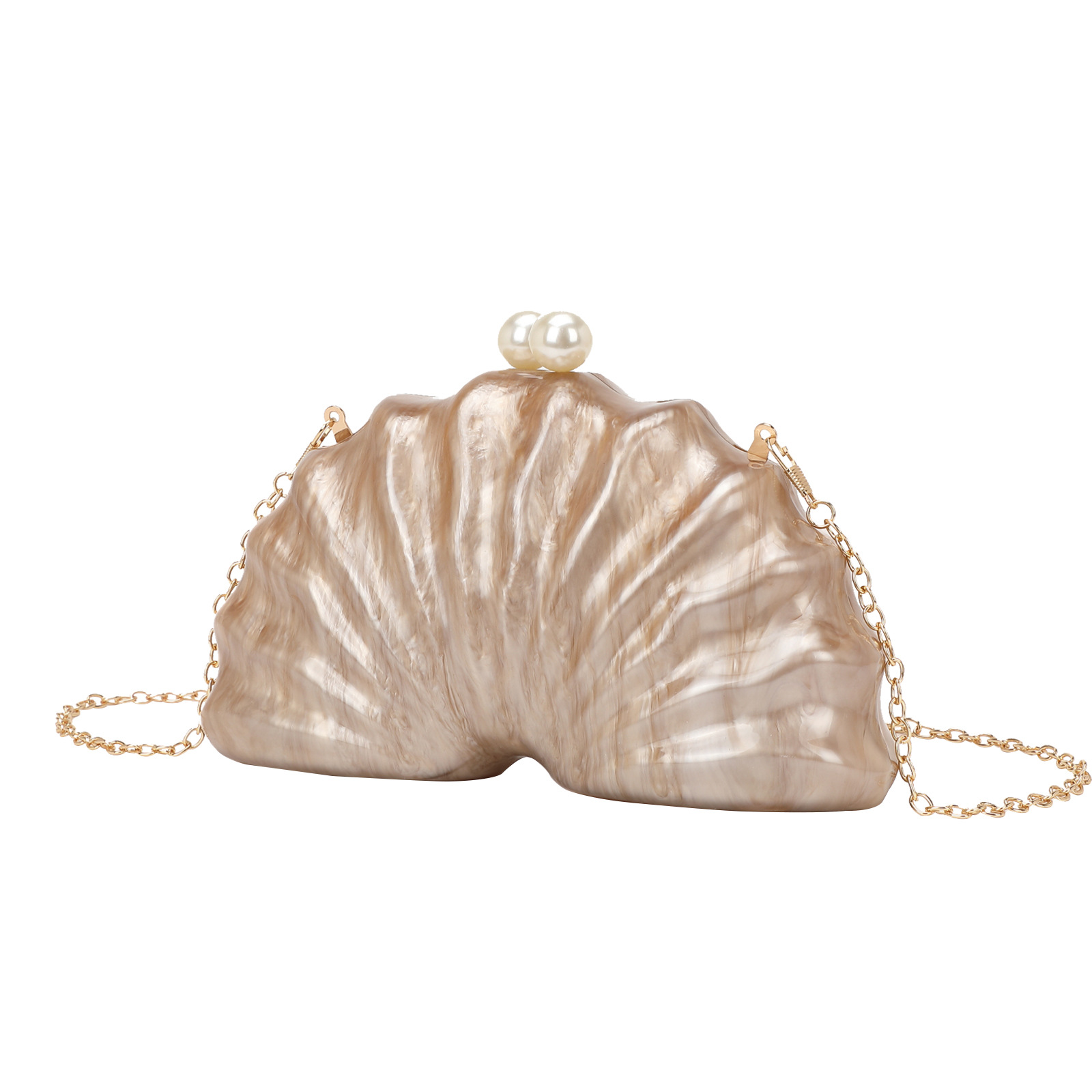 2024 New Women's Evening Bag Irregular Shell Acrylic Bag Wedding Evening Clutch Bag